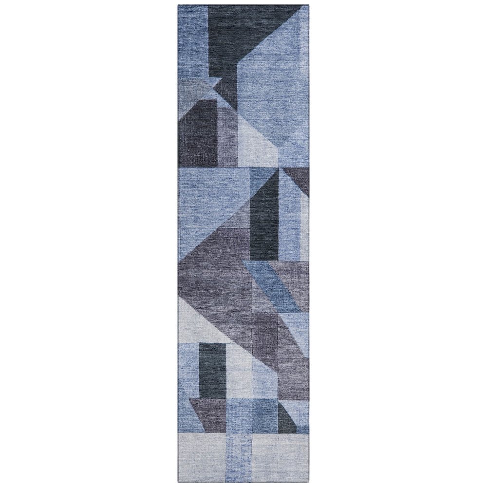 Machine Washable Indoor/Outdoor Chantille ACN2365 Blue 2'3" x 7'6" Runner Rug. Picture 1