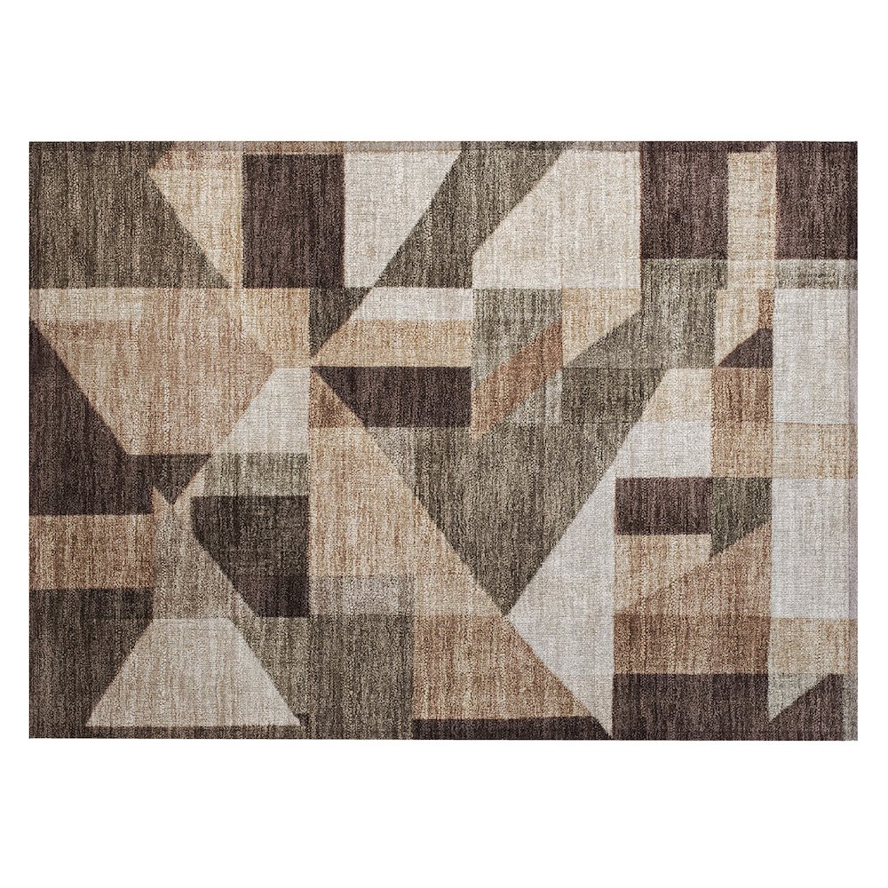 Machine Washable Indoor/Outdoor Chantille ACN2365 Brown 1'8" x 2'6" Rug. Picture 1