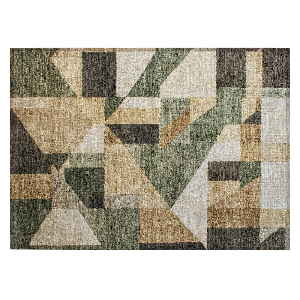 Machine Washable Indoor/Outdoor Chantille ACN2365 Green 1'8" x 2'6" Rug. Picture 1
