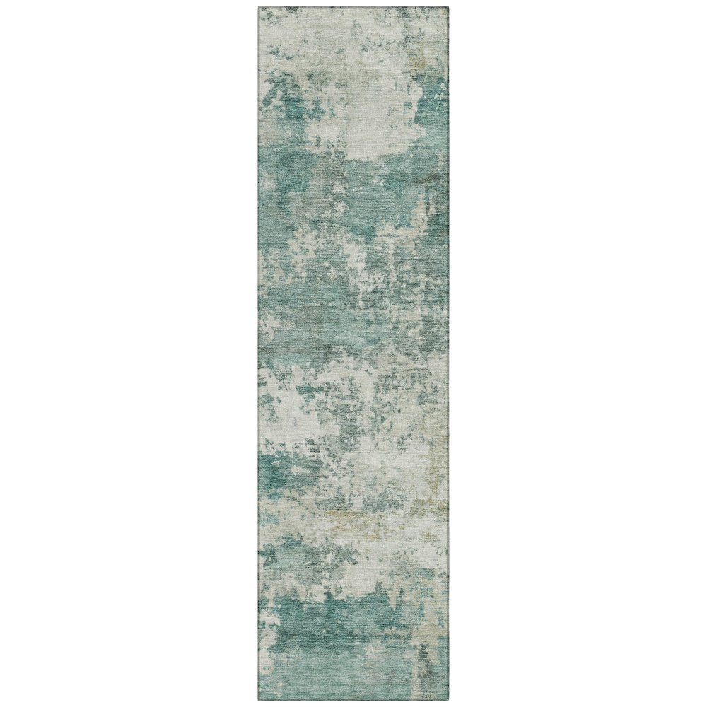 Machine Washable Indoor/Outdoor Chantille ACN2366 Green 2'3" x 7'6" Runner Rug. Picture 1