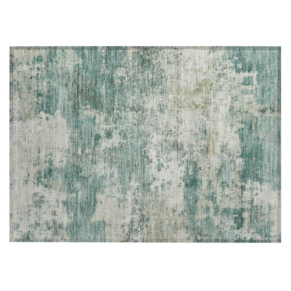 Machine Washable Indoor/Outdoor Chantille ACN2366 Green 1'8" x 2'6" Rug. Picture 1