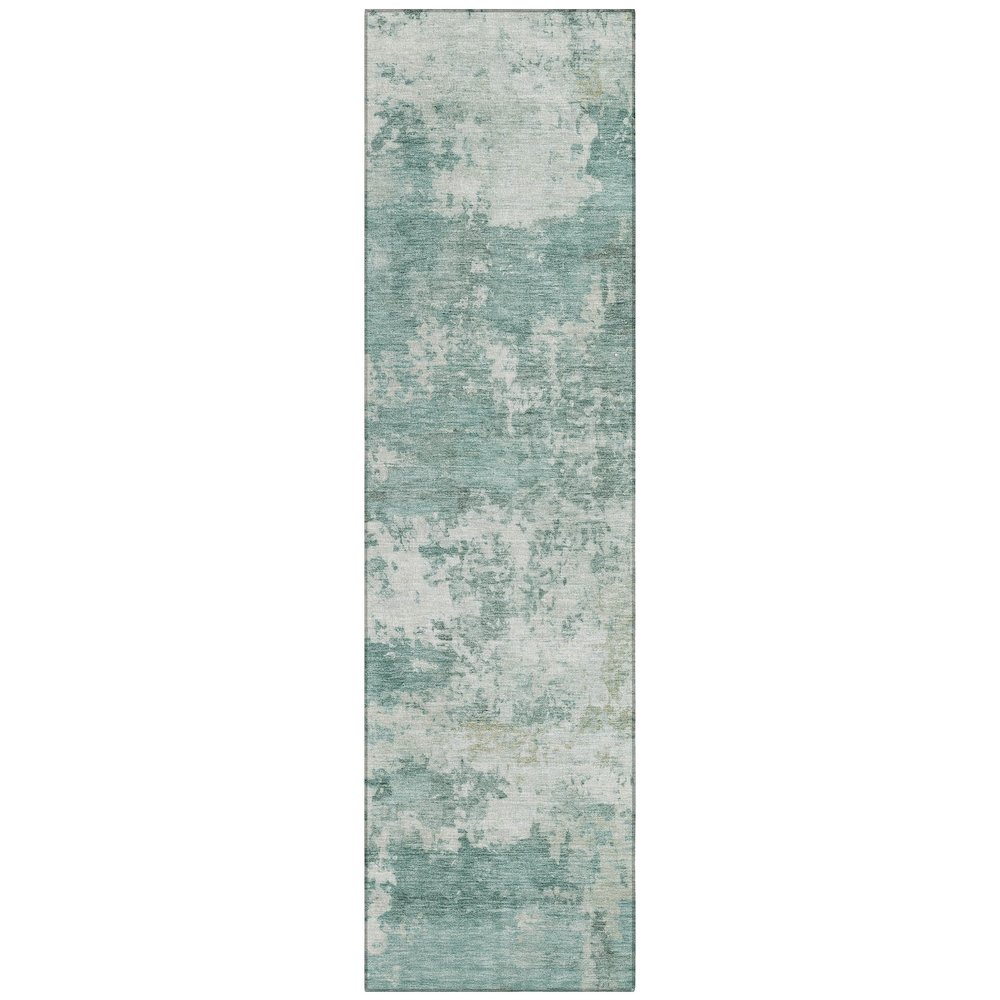 Machine Washable Indoor/Outdoor Chantille ACN2366 Teal 2'3" x 7'6" Runner Rug. Picture 1