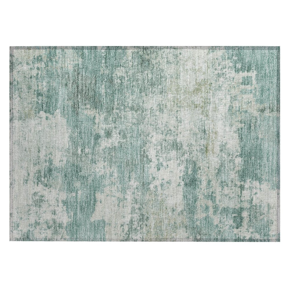 Machine Washable Indoor/Outdoor Chantille ACN2366 Teal 1'8" x 2'6" Rug. Picture 1
