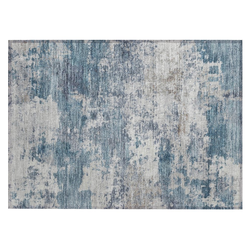 Machine Washable Indoor/Outdoor Chantille ACN2366 Blue 1'8" x 2'6" Rug. Picture 1