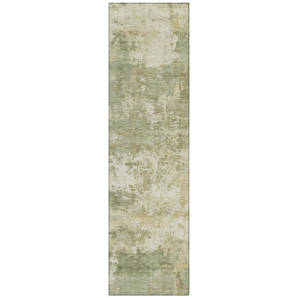 Machine Washable Indoor/Outdoor Chantille ACN2366 Green 2'3" x 7'6" Runner Rug. Picture 1