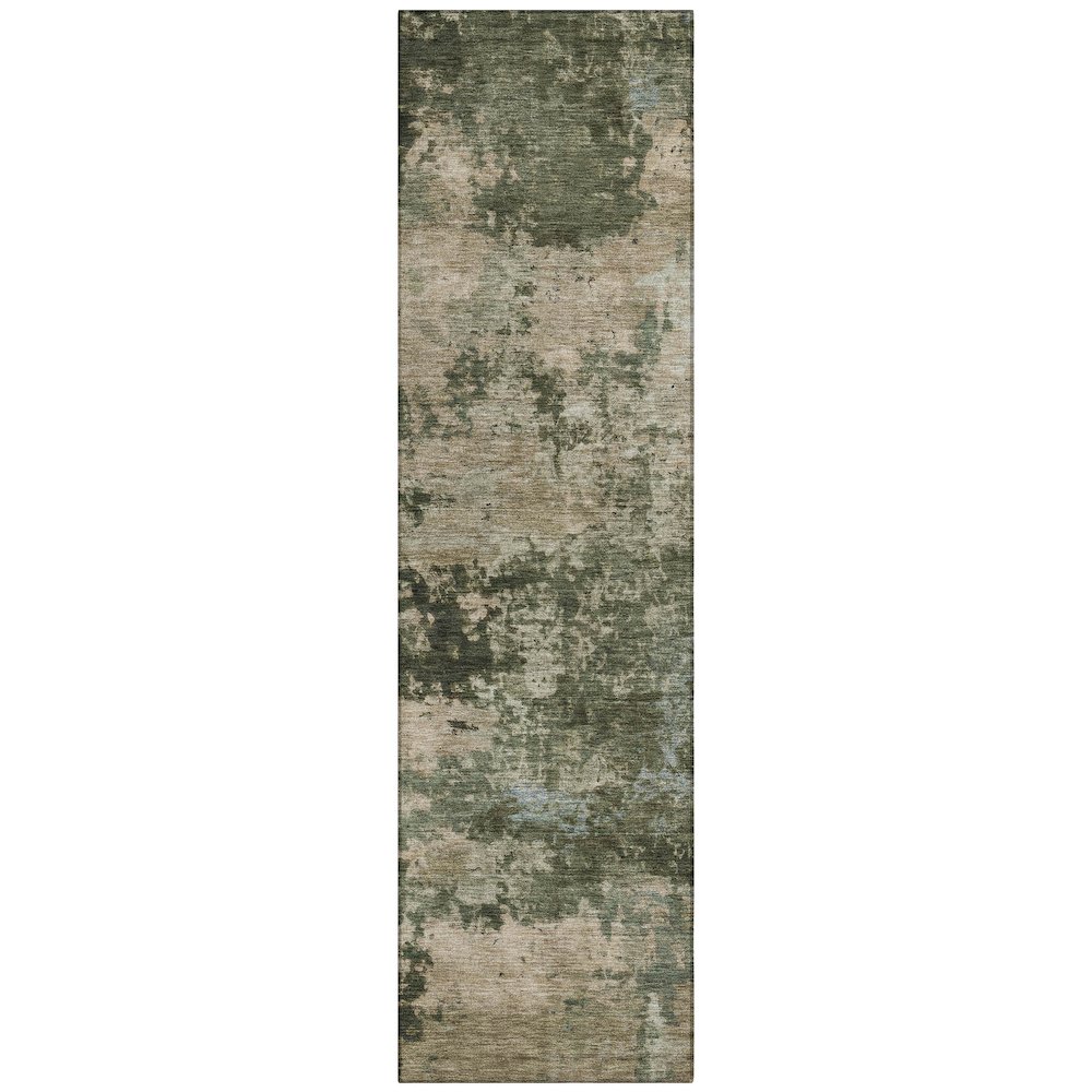Machine Washable Indoor/Outdoor Chantille ACN2366 Green 2'3" x 7'6" Runner Rug. Picture 1
