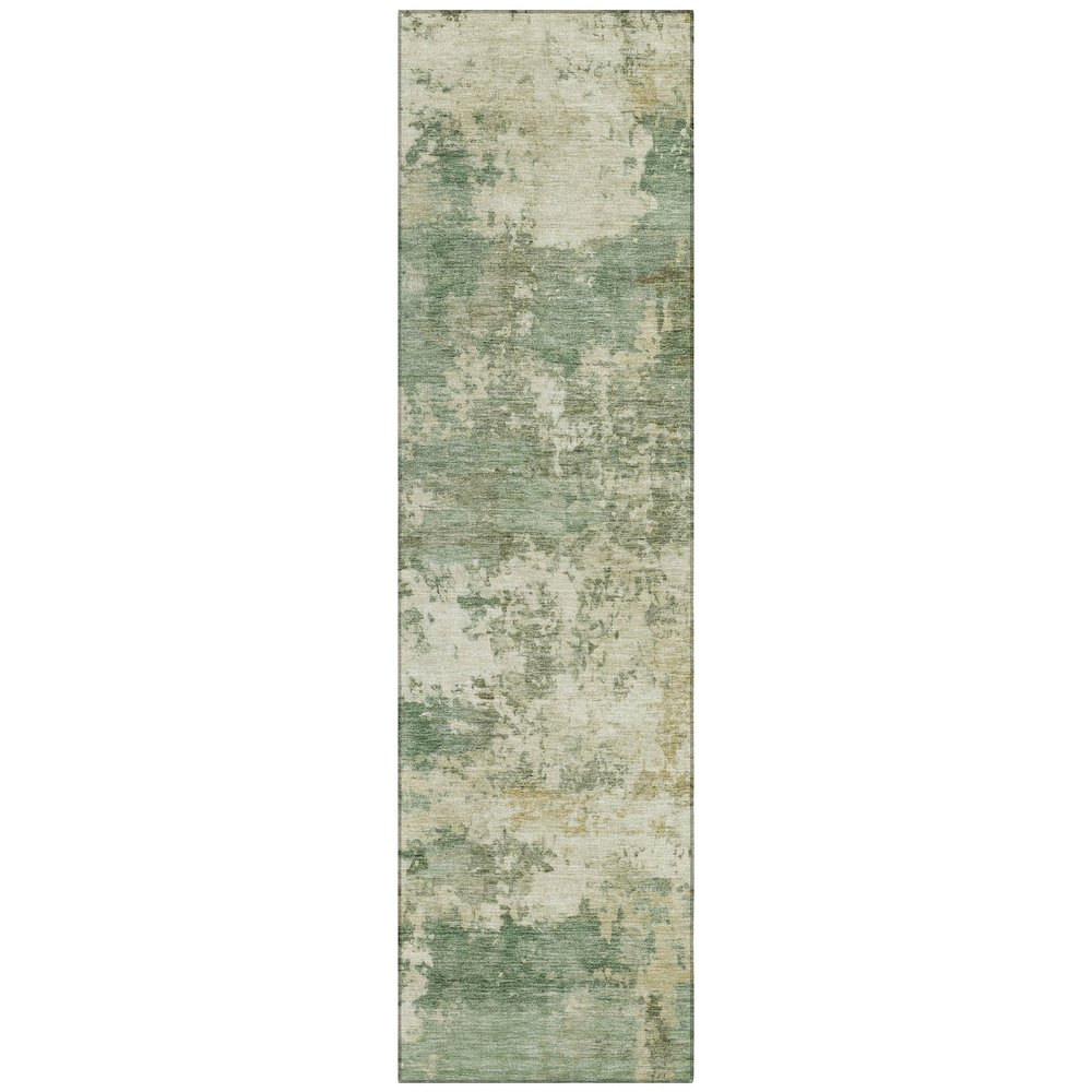Machine Washable Indoor/Outdoor Chantille ACN2366 Green 2'3" x 7'6" Runner Rug. Picture 1