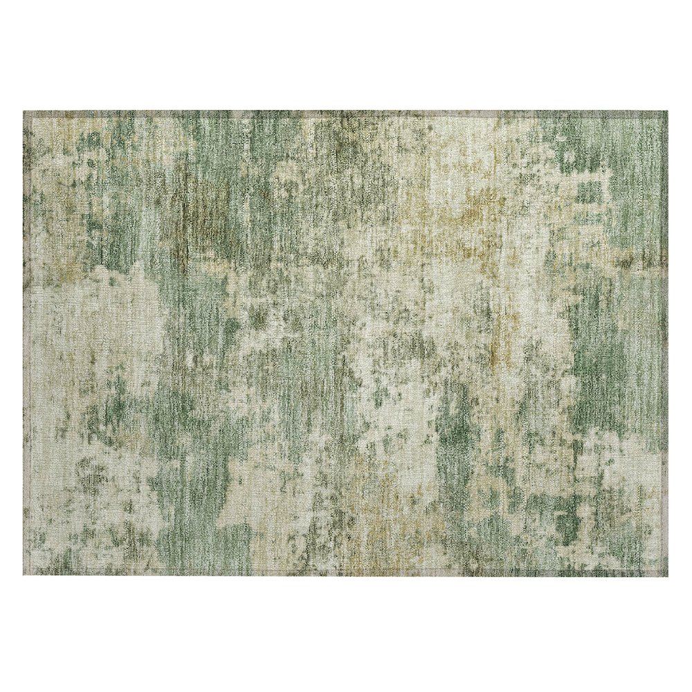 Machine Washable Indoor/Outdoor Chantille ACN2366 Green 1'8" x 2'6" Rug. Picture 1