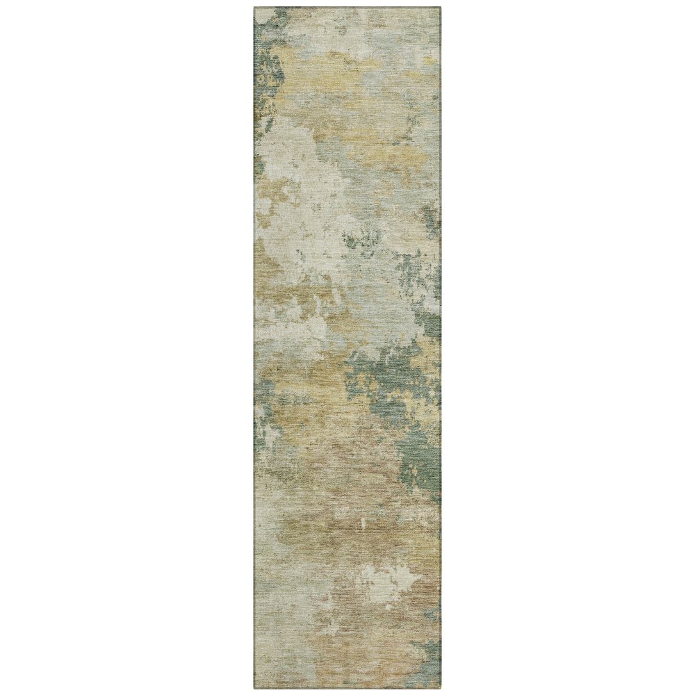 Machine Washable Indoor/Outdoor Chantille ACN2367 Green 2'3" x 7'6" Runner Rug. Picture 1