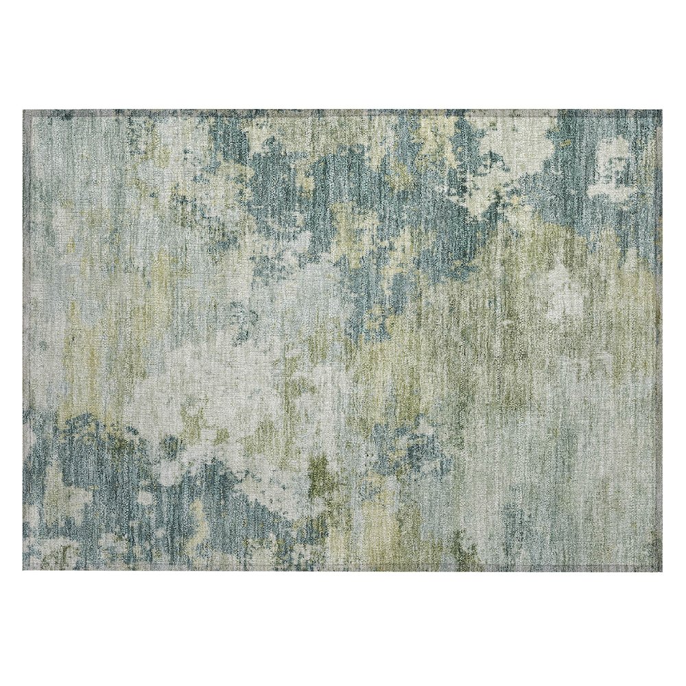 Machine Washable Indoor/Outdoor Chantille ACN2367 Teal 1'8" x 2'6" Rug. Picture 1