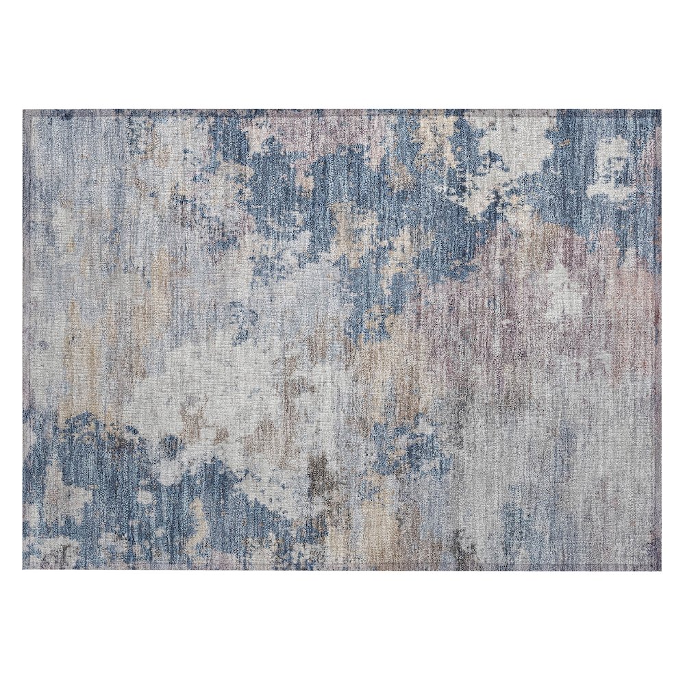 Machine Washable Indoor/Outdoor Chantille ACN2367 Blue 1'8" x 2'6" Rug. Picture 1