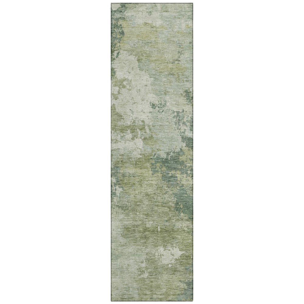 Machine Washable Indoor/Outdoor Chantille ACN2367 Green 2'3" x 7'6" Runner Rug. Picture 1