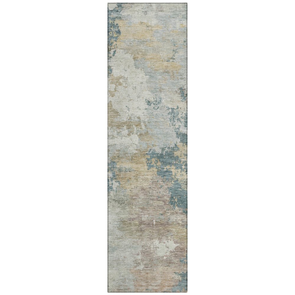 Machine Washable Indoor/Outdoor Chantille ACN2367 Teal 2'3" x 7'6" Runner Rug. Picture 1