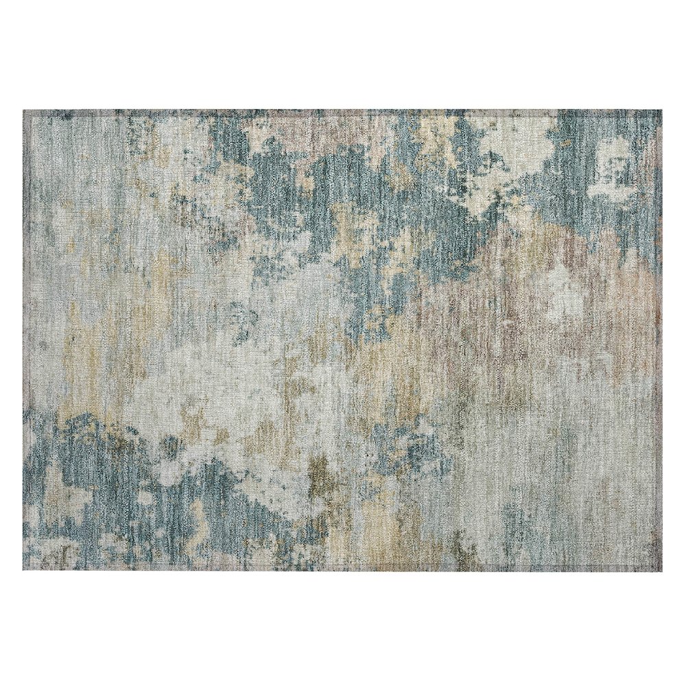Machine Washable Indoor/Outdoor Chantille ACN2367 Teal 1'8" x 2'6" Rug. Picture 1