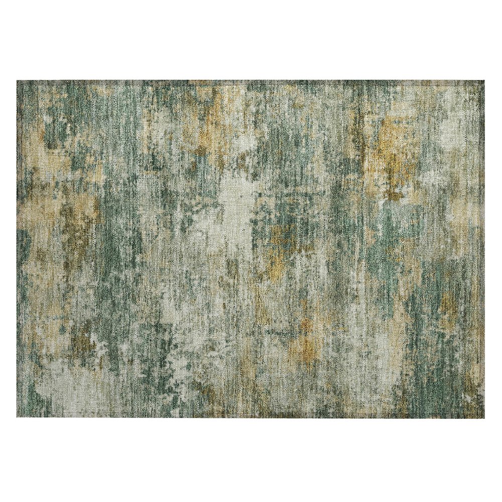 Machine Washable Indoor/Outdoor Chantille ACN2368 Green 1'8" x 2'6" Rug. Picture 1