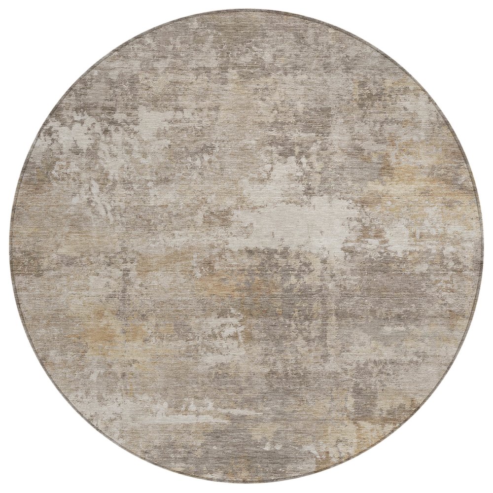 Machine Washable Indoor/Outdoor Chantille ACN2369 Gray 8' x 8' Round Rug. Picture 1