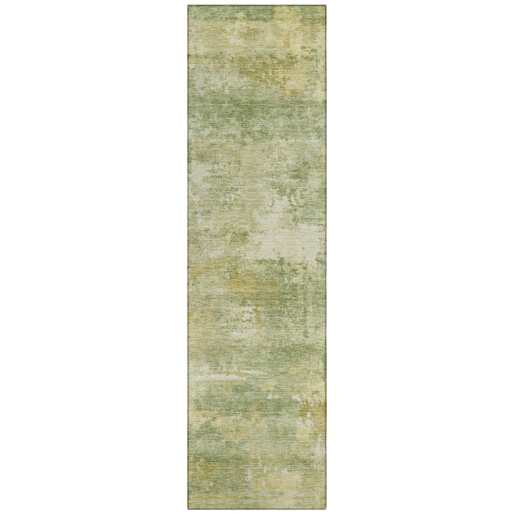 Machine Washable Indoor/Outdoor Chantille ACN2369 Green 2'3" x 7'6" Runner Rug. Picture 1
