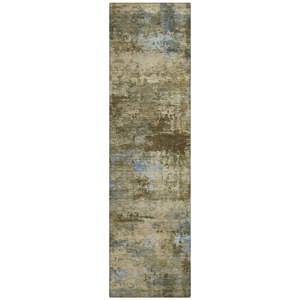 Machine Washable Indoor/Outdoor Chantille ACN2370 Brown 2'3" x 7'6" Runner Rug. Picture 1