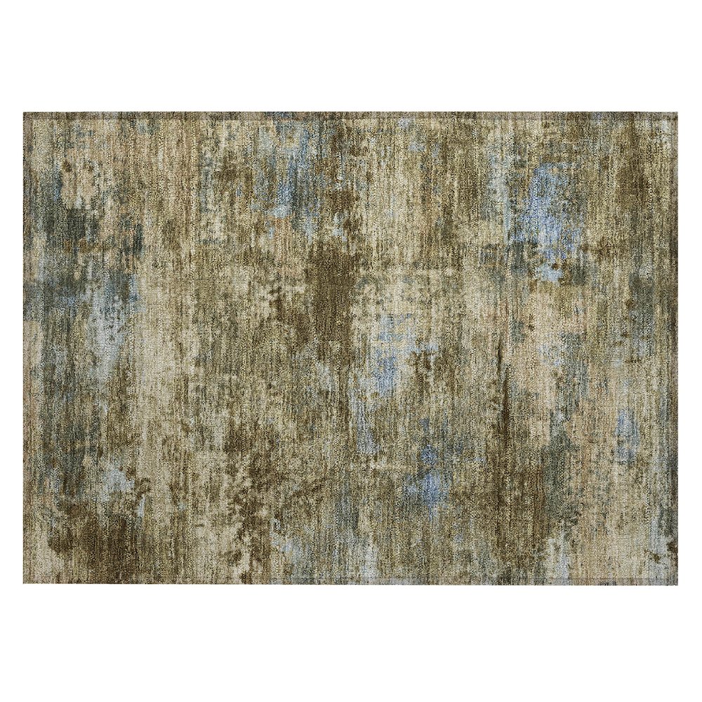 Machine Washable Indoor/Outdoor Chantille ACN2370 Brown 1'8" x 2'6" Rug. Picture 1