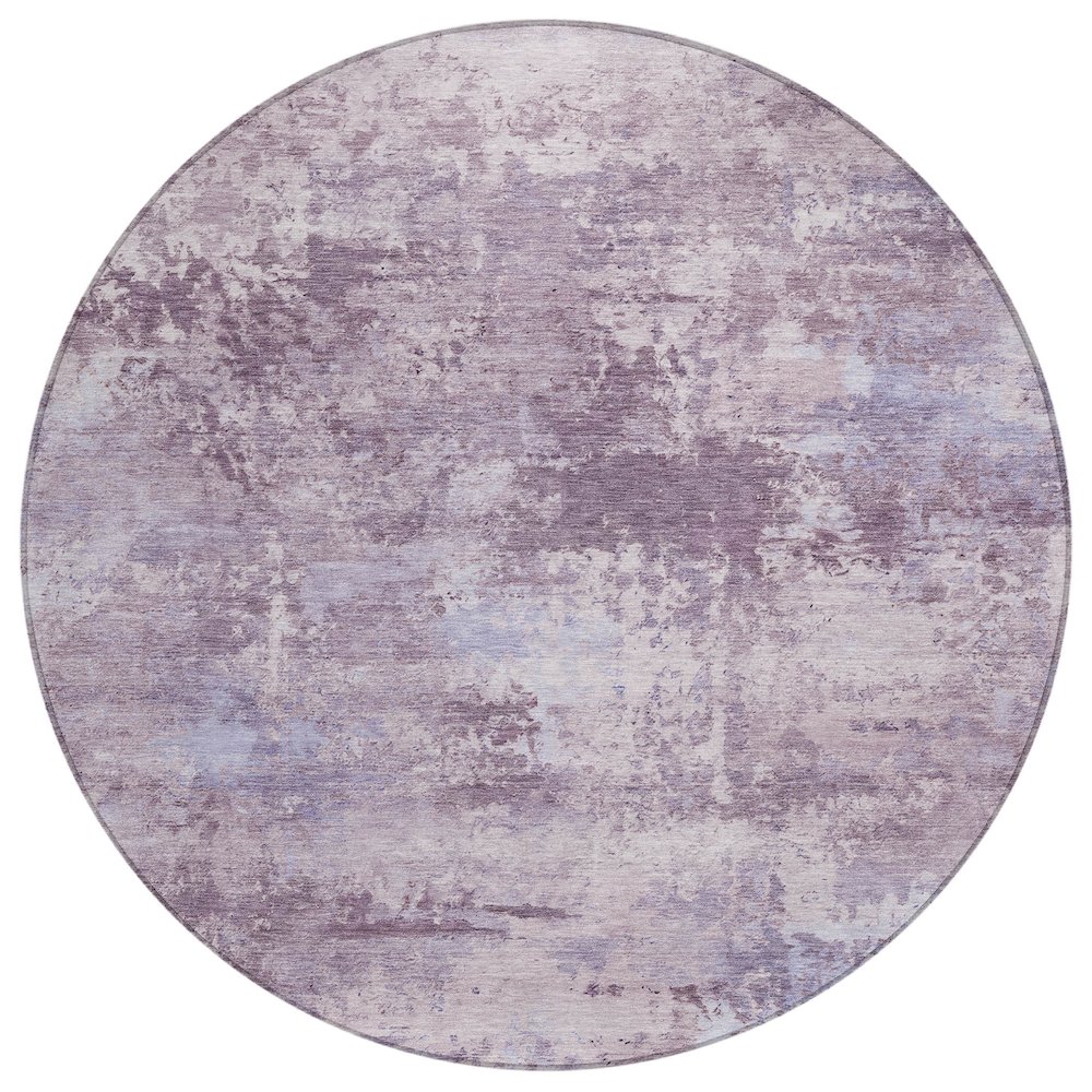 Machine Washable Indoor/Outdoor Chantille ACN2370 Purple 8' x 8' Round Rug. Picture 1