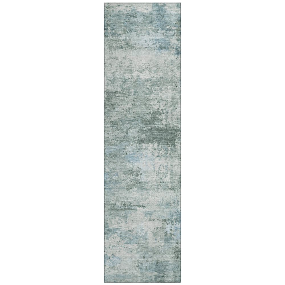 Machine Washable Indoor/Outdoor Chantille ACN2370 Green 2'3" x 7'6" Runner Rug. Picture 1