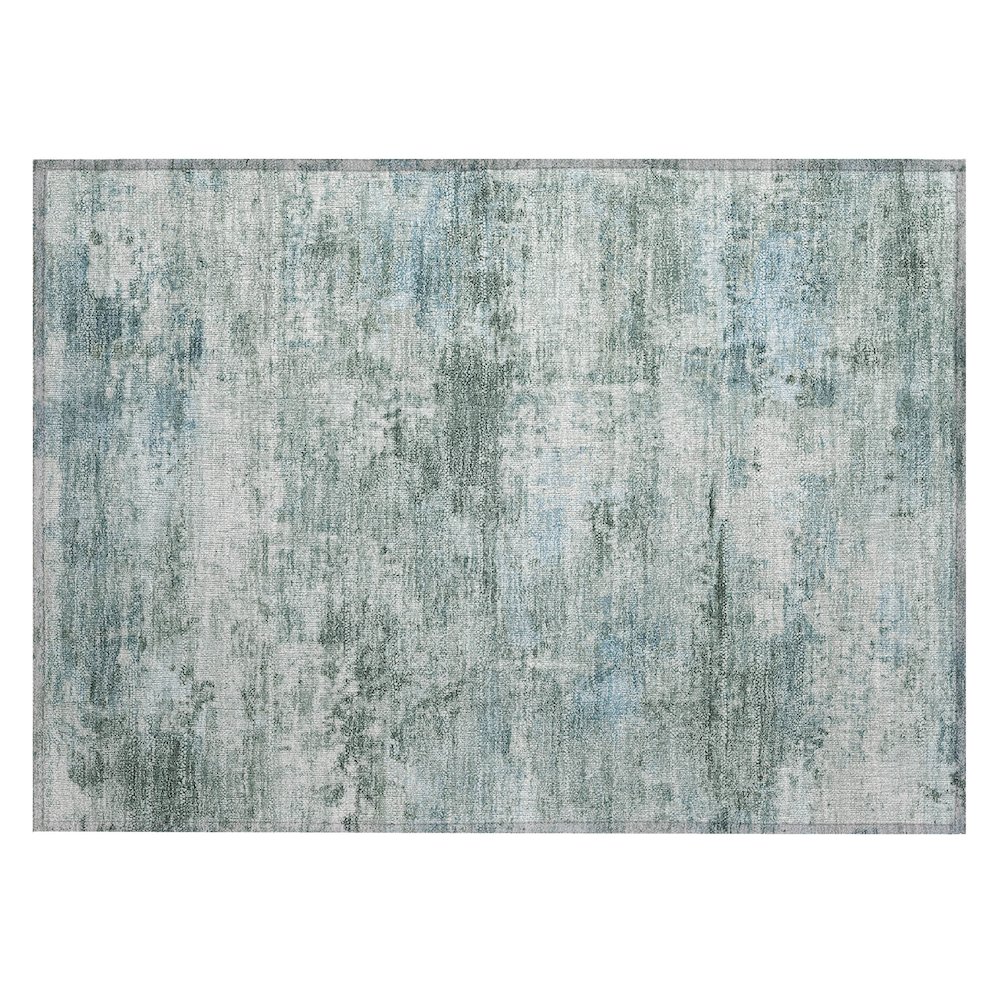 Machine Washable Indoor/Outdoor Chantille ACN2370 Green 1'8" x 2'6" Rug. Picture 1