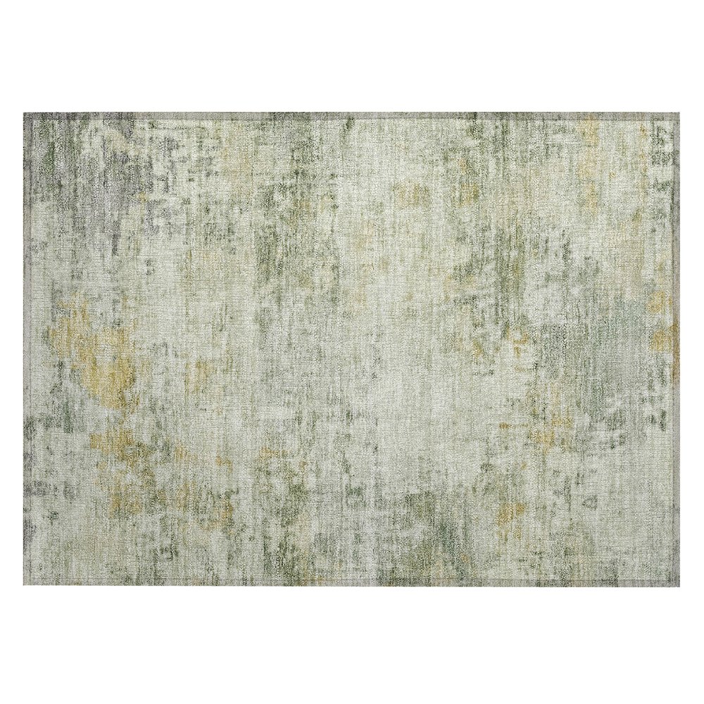 Machine Washable Indoor/Outdoor Chantille ACN2371 Green 1'8" x 2'6" Rug. Picture 1