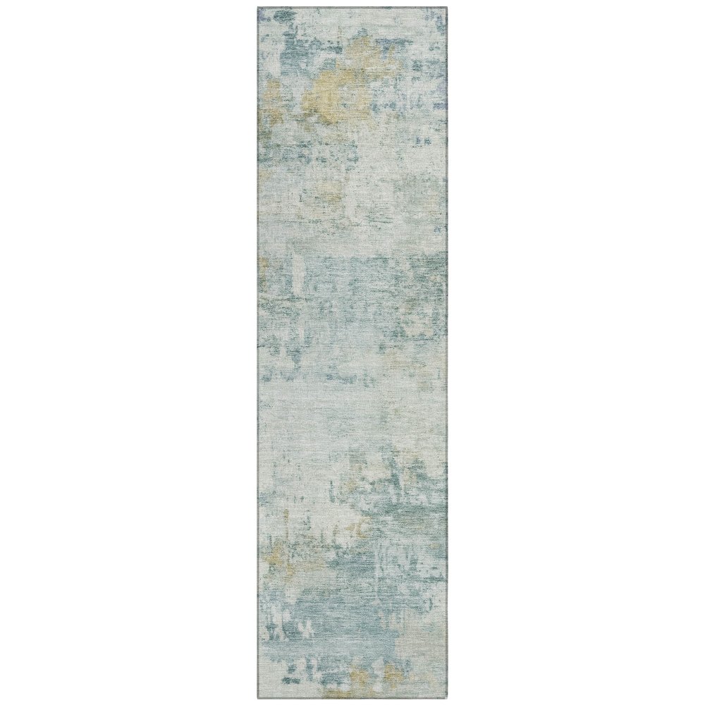 Machine Washable Indoor/Outdoor Chantille ACN2371 Teal 2'3" x 7'6" Runner Rug. Picture 1