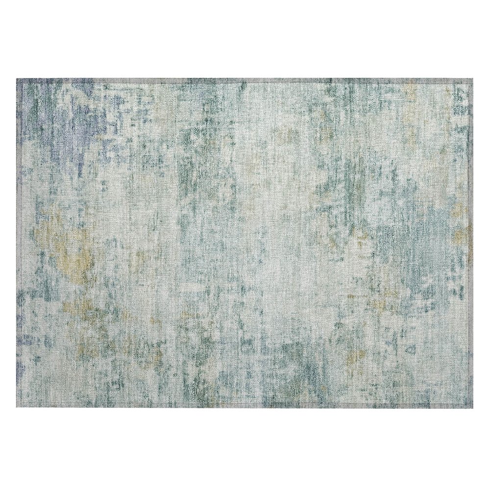 Machine Washable Indoor/Outdoor Chantille ACN2371 Teal 1'8" x 2'6" Rug. Picture 1