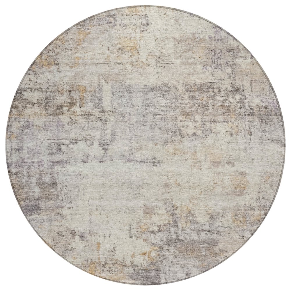 Machine Washable Indoor/Outdoor Chantille ACN2371 Ivory 8' x 8' Round Rug. Picture 1