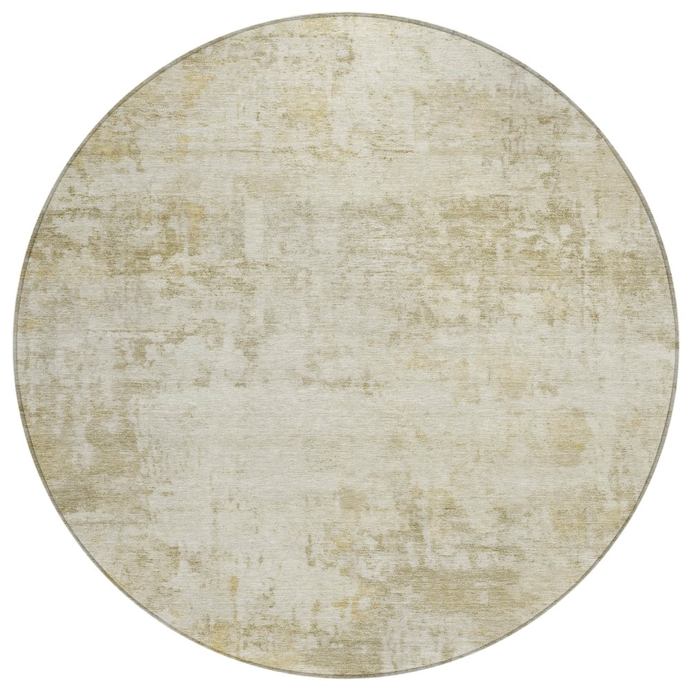 Machine Washable Indoor/Outdoor Chantille ACN2371 Ivory 8' x 8' Round Rug. Picture 1
