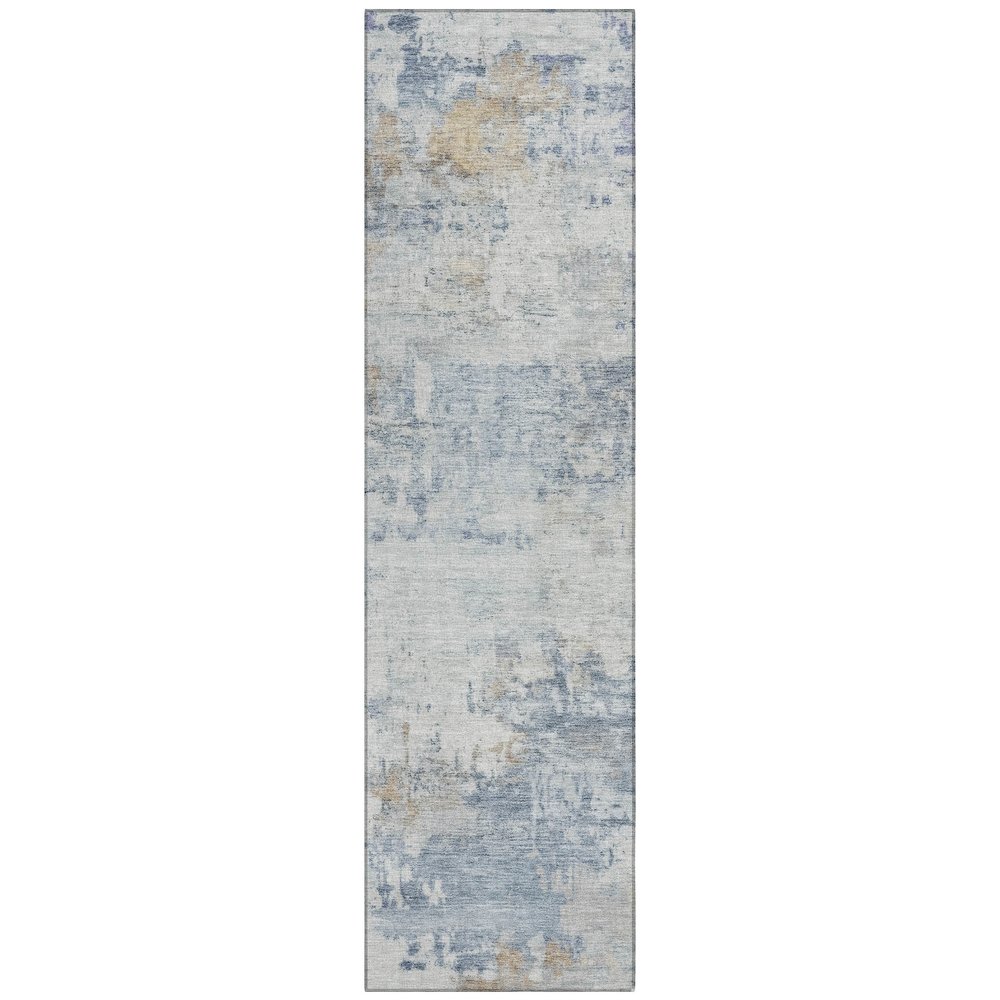 Machine Washable Indoor/Outdoor Chantille ACN2371 Blue 2'3" x 7'6" Runner Rug. Picture 1