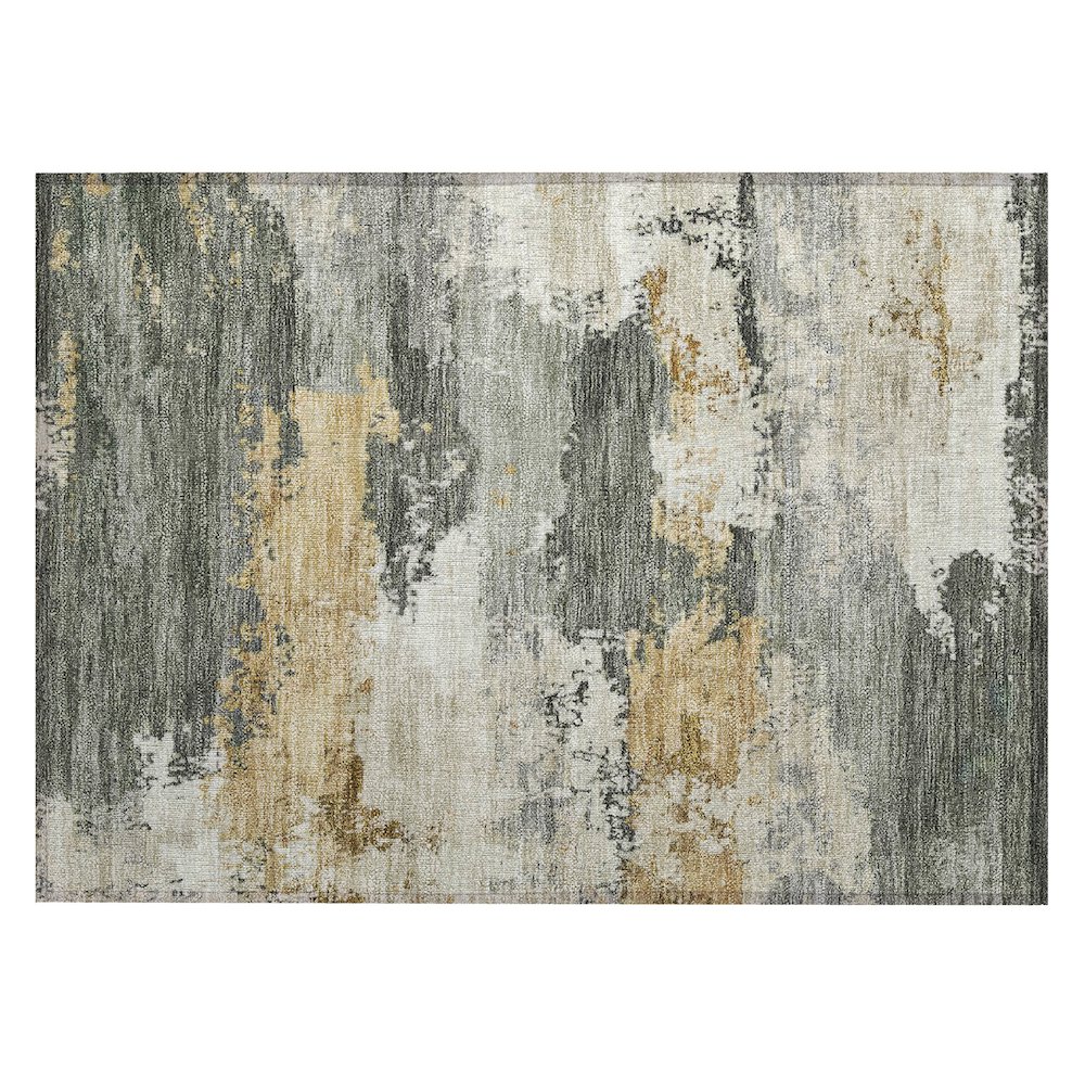 Machine Washable Indoor/Outdoor Chantille ACN2372 Green 1'8" x 2'6" Rug. Picture 1