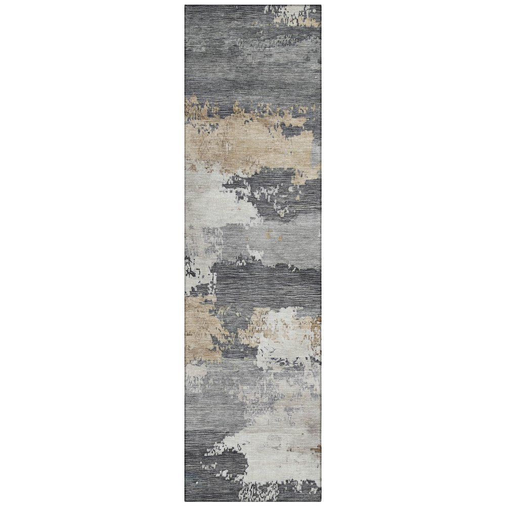 Machine Washable Indoor/Outdoor Chantille ACN2372 Gray 2'3" x 7'6" Runner Rug. Picture 1