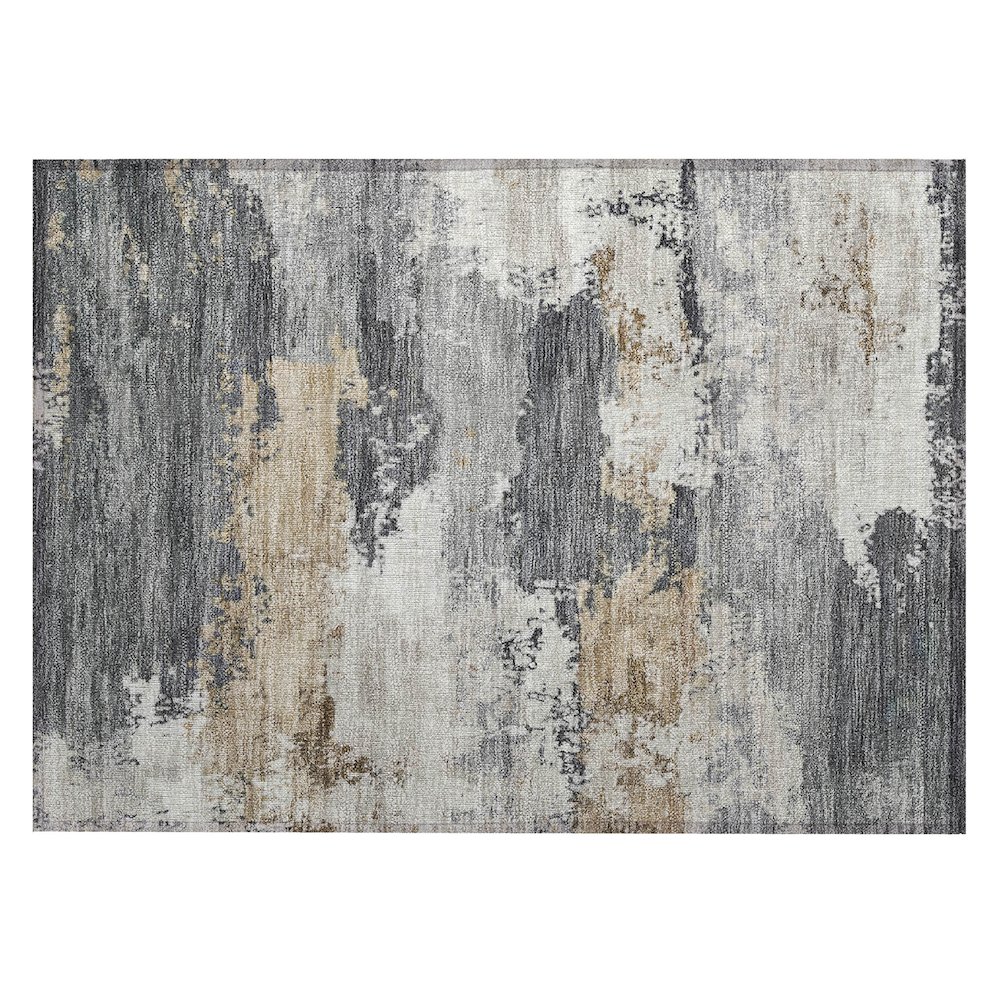 Machine Washable Indoor/Outdoor Chantille ACN2372 Gray 1'8" x 2'6" Rug. Picture 1