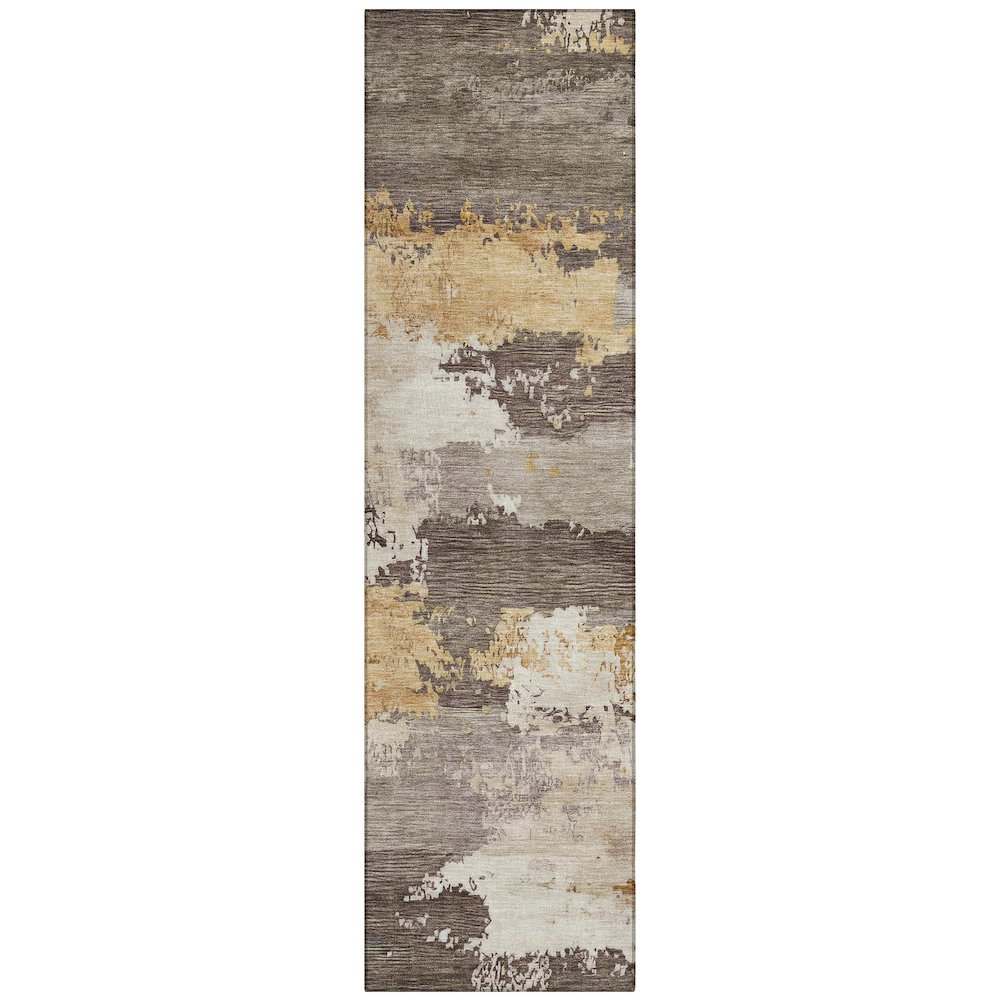 Machine Washable Indoor/Outdoor Chantille ACN2372 Brown 2'3" x 7'6" Runner Rug. Picture 1
