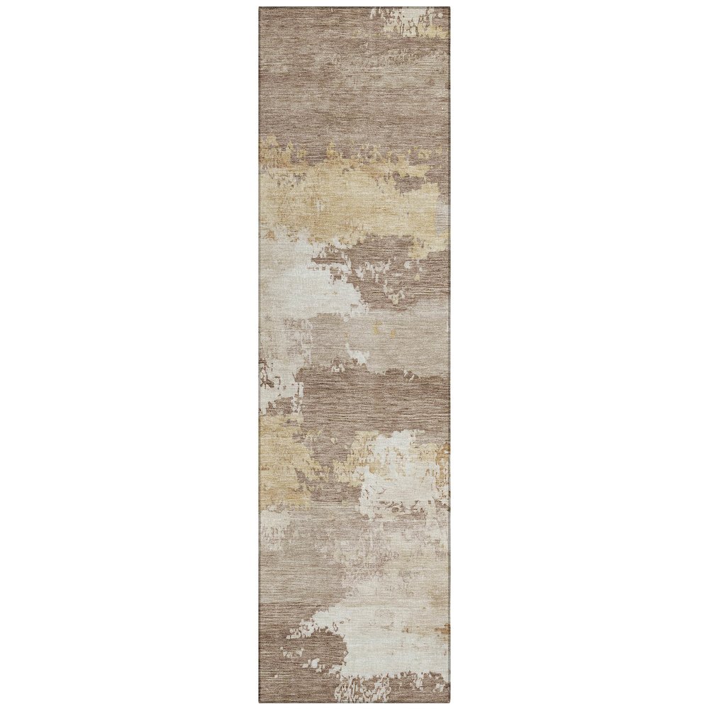 Machine Washable Indoor/Outdoor Chantille ACN2372 Brown 2'3" x 7'6" Runner Rug. Picture 1