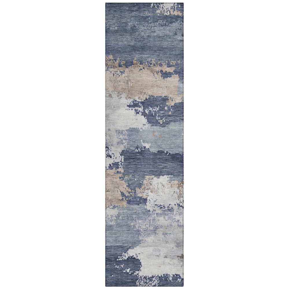 Machine Washable Indoor/Outdoor Chantille ACN2372 Blue 2'3" x 7'6" Runner Rug. Picture 1