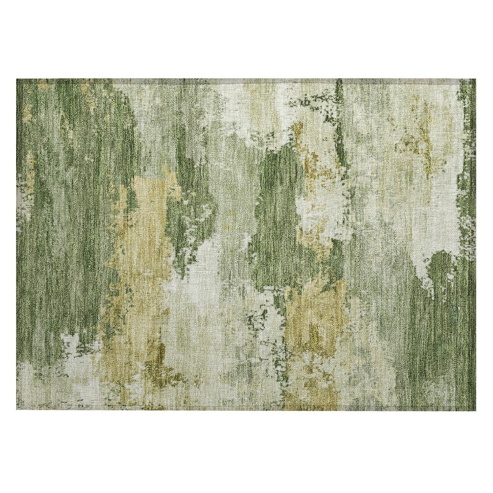 Machine Washable Indoor/Outdoor Chantille ACN2372 Green 1'8" x 2'6" Rug. Picture 1