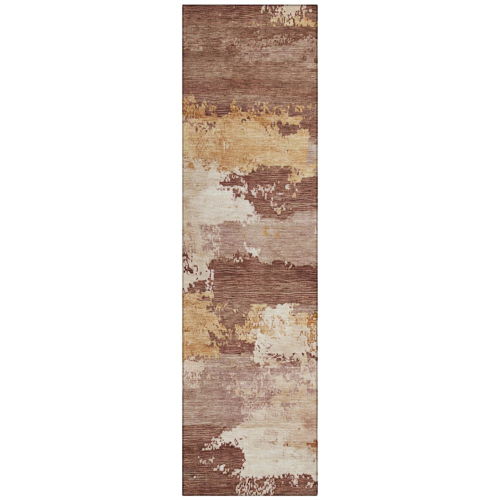 Machine Washable Indoor/Outdoor Chantille ACN2372 Orange 2'3" x 7'6" Runner Rug. Picture 1