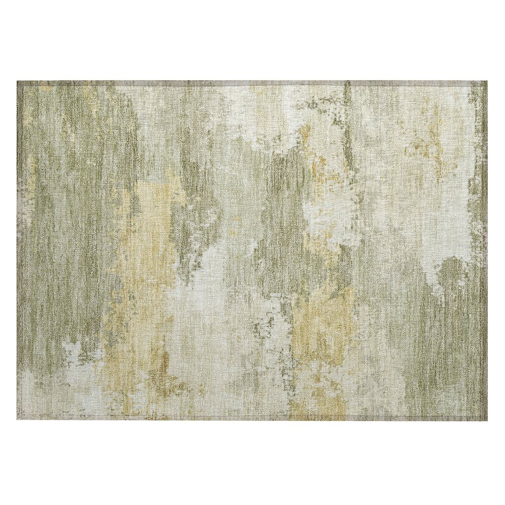 Machine Washable Indoor/Outdoor Chantille ACN2372 Green 1'8" x 2'6" Rug. Picture 1