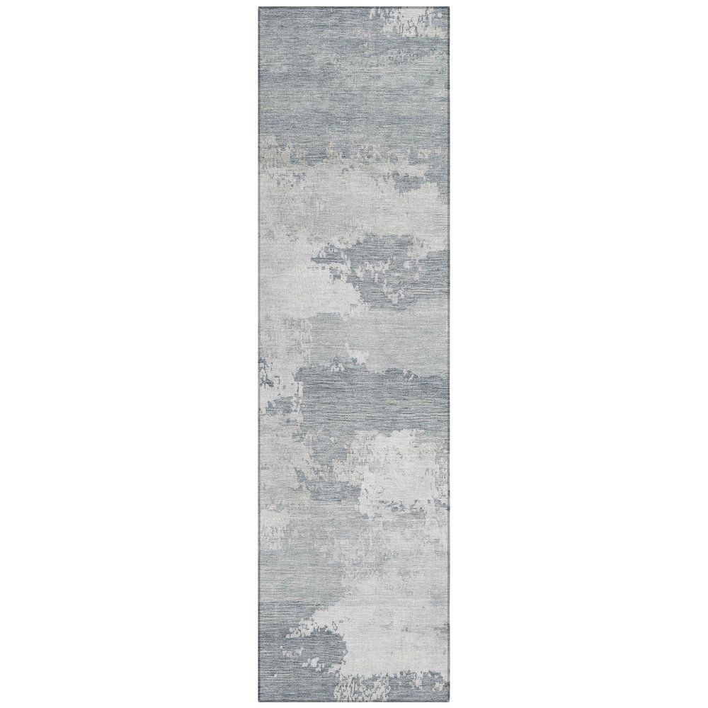 Machine Washable Indoor/Outdoor Chantille ACN2372 Gray 2'3" x 7'6" Runner Rug. Picture 1