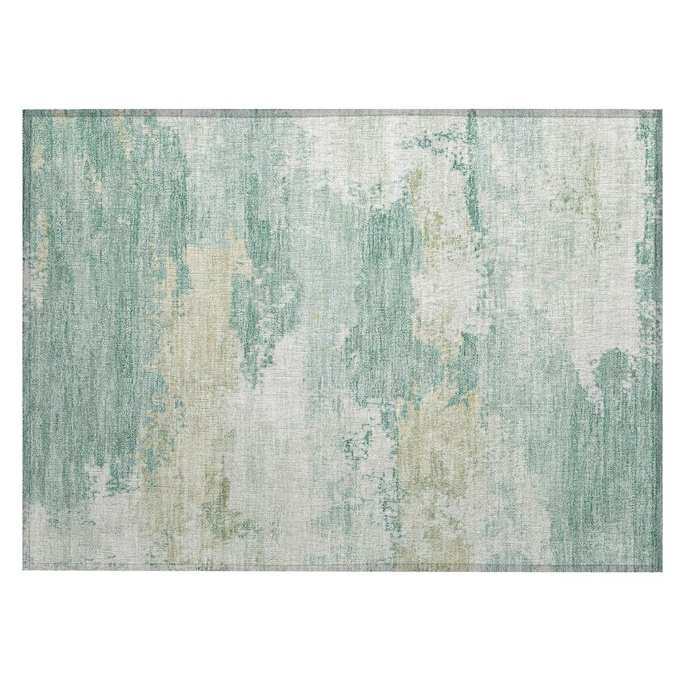 Machine Washable Indoor/Outdoor Chantille ACN2372 Teal 1'8" x 2'6" Rug. Picture 1
