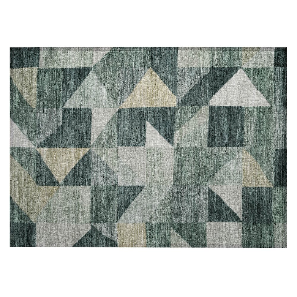 Machine Washable Indoor/Outdoor Chantille ACN2373 Green 1'8" x 2'6" Rug. Picture 1