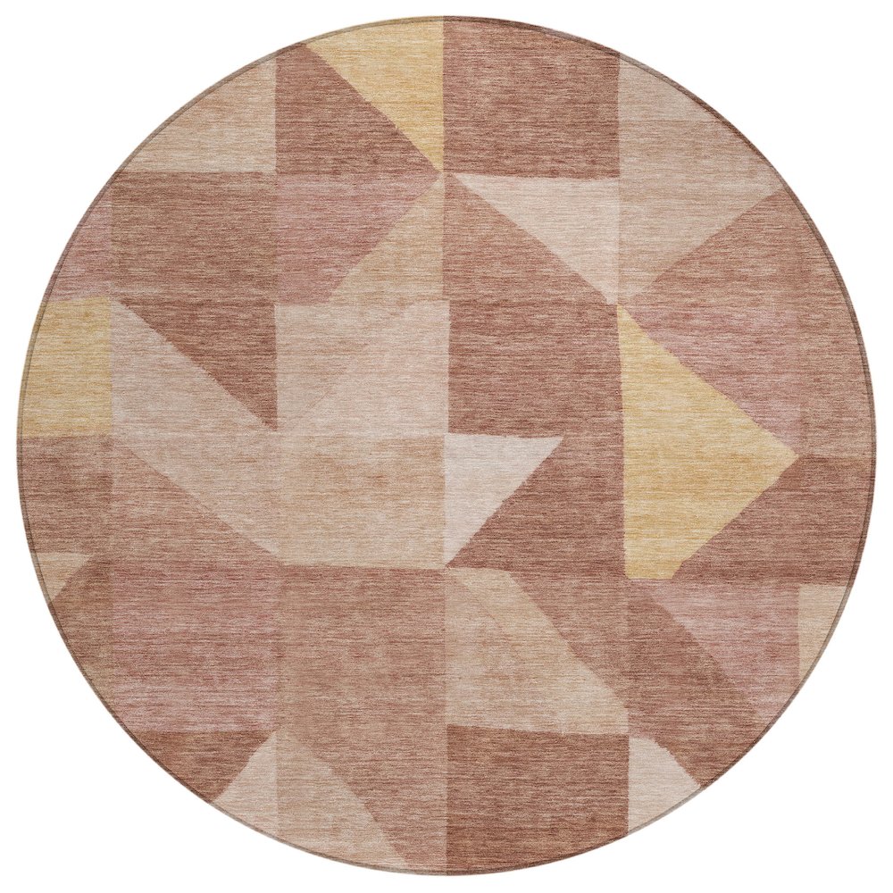 Machine Washable Indoor/Outdoor Chantille ACN2373 Pink 8' x 8' Round Rug. Picture 1