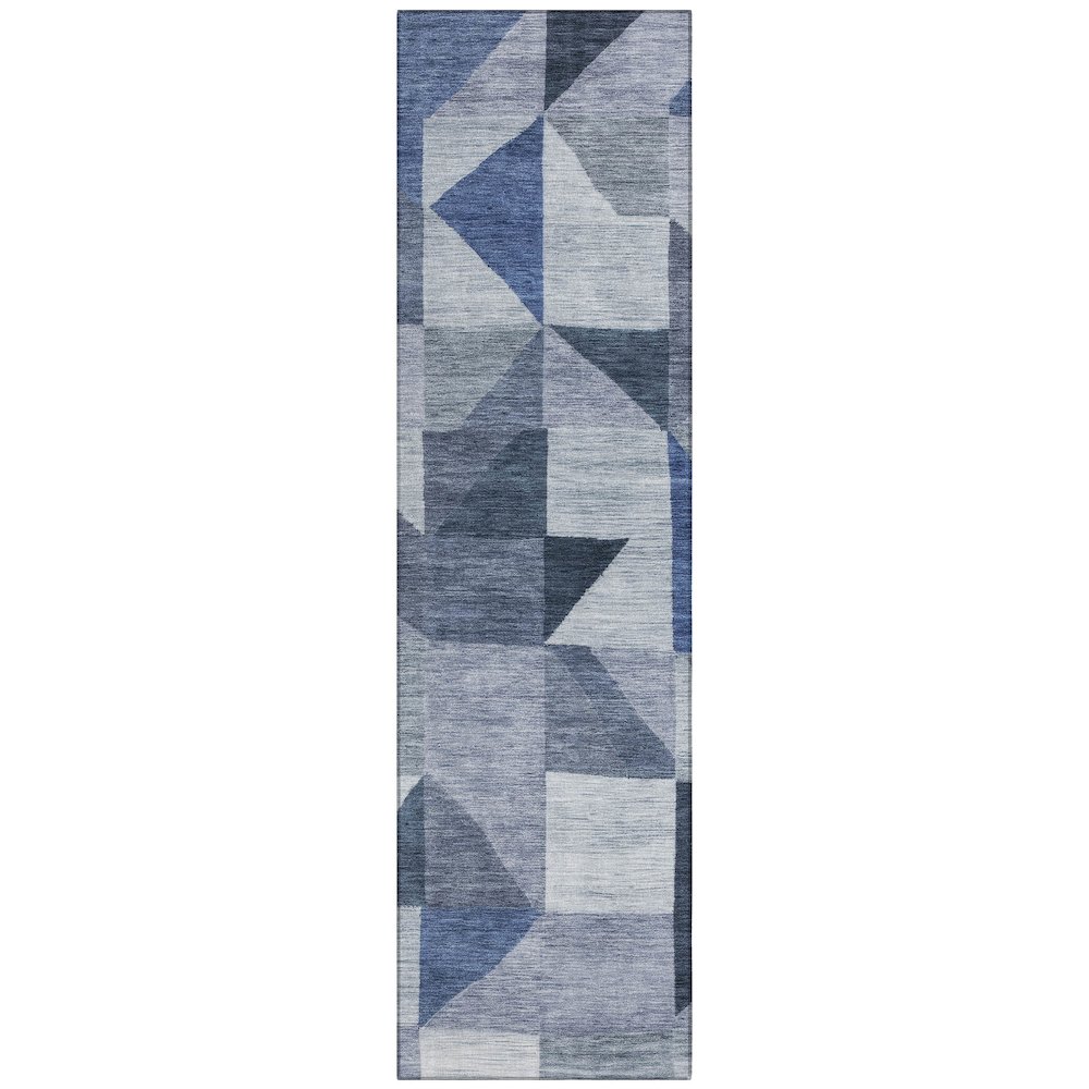 Machine Washable Indoor/Outdoor Chantille ACN2373 Blue 2'3" x 7'6" Runner Rug. Picture 1
