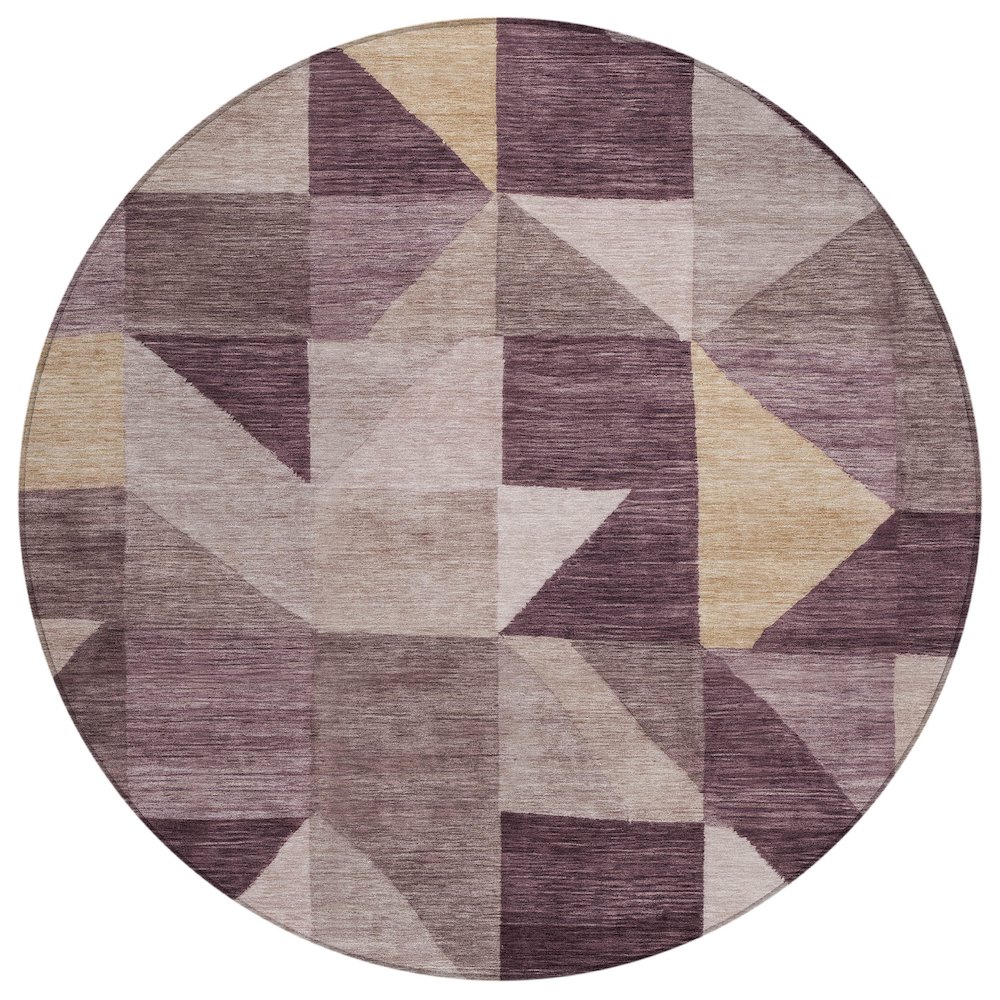 Machine Washable Indoor/Outdoor Chantille ACN2373 Purple 8' x 8' Round Rug. Picture 1