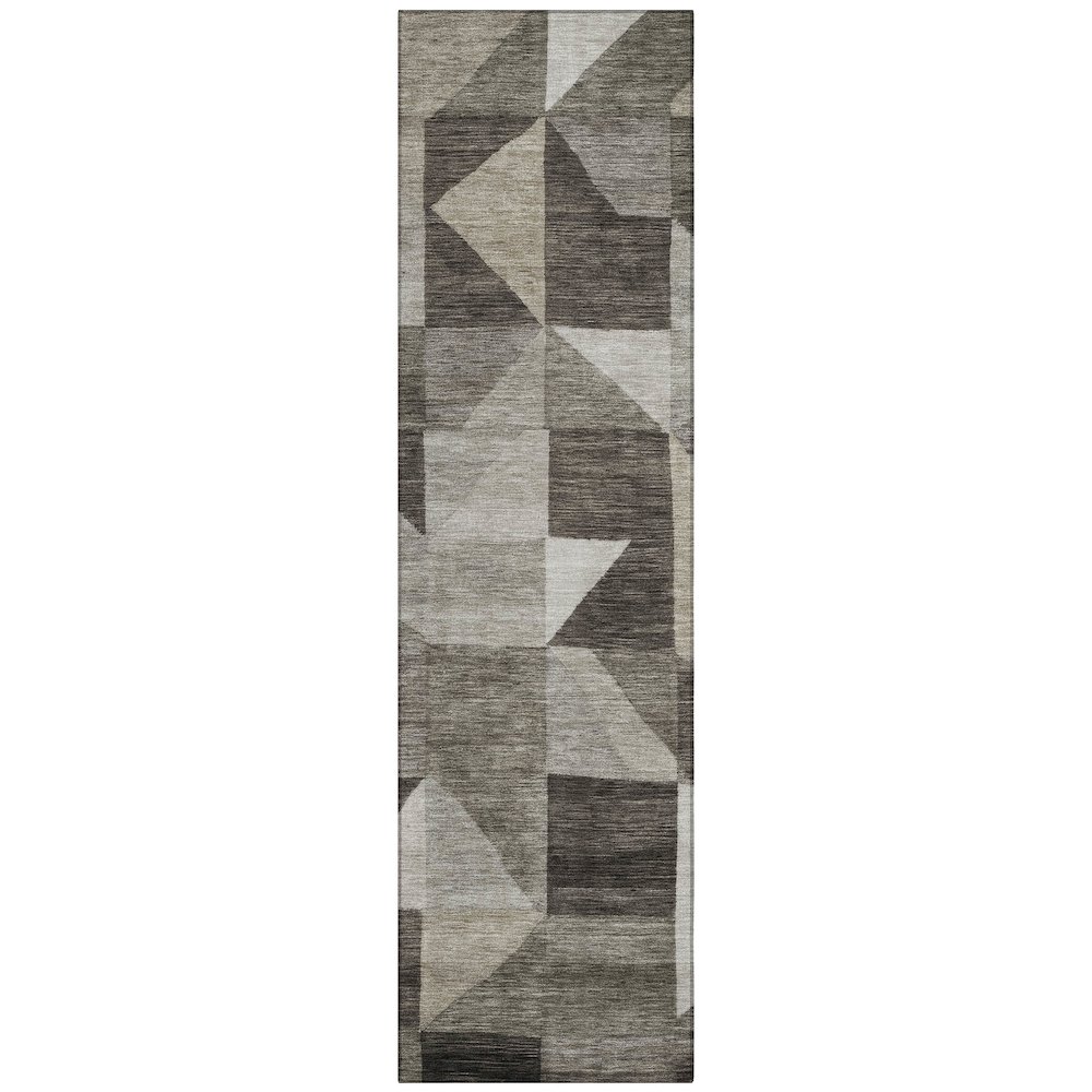 Machine Washable Indoor/Outdoor Chantille ACN2373 Brown 2'3" x 7'6" Runner Rug. Picture 1