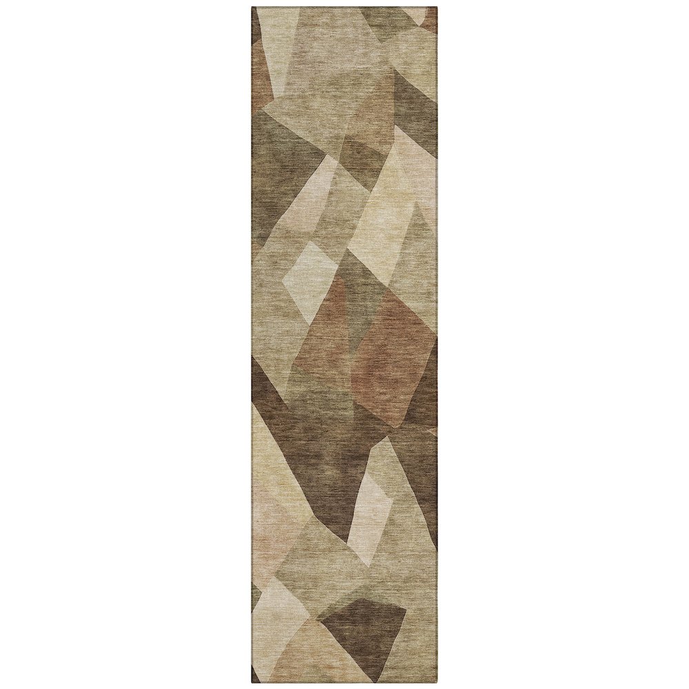 Machine Washable Indoor/Outdoor Chantille ACN2374 Brown 2'3" x 7'6" Runner Rug. Picture 1