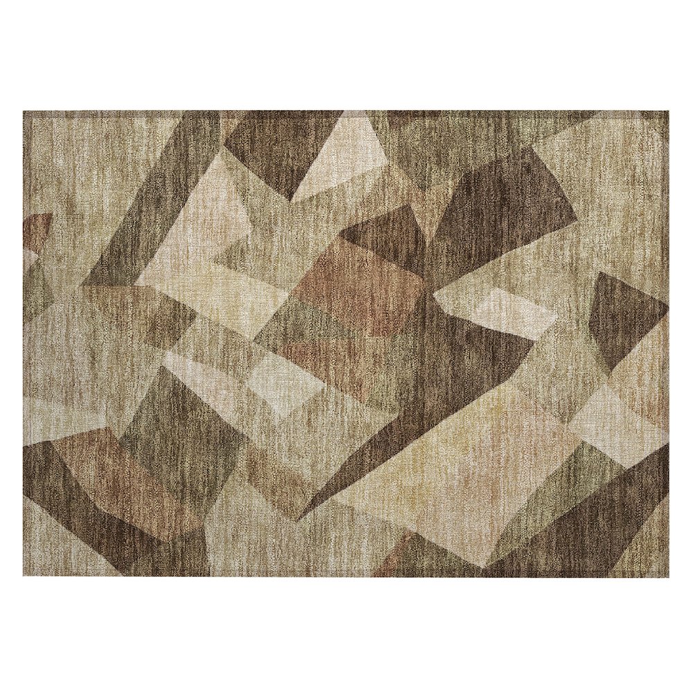 Machine Washable Indoor/Outdoor Chantille ACN2374 Brown 1'8" x 2'6" Rug. Picture 1